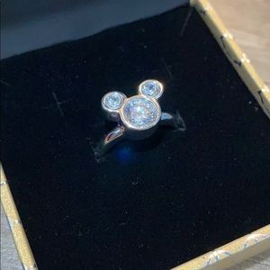 Sterling Silver Mickey Mouse Cubic Zirconia Ring